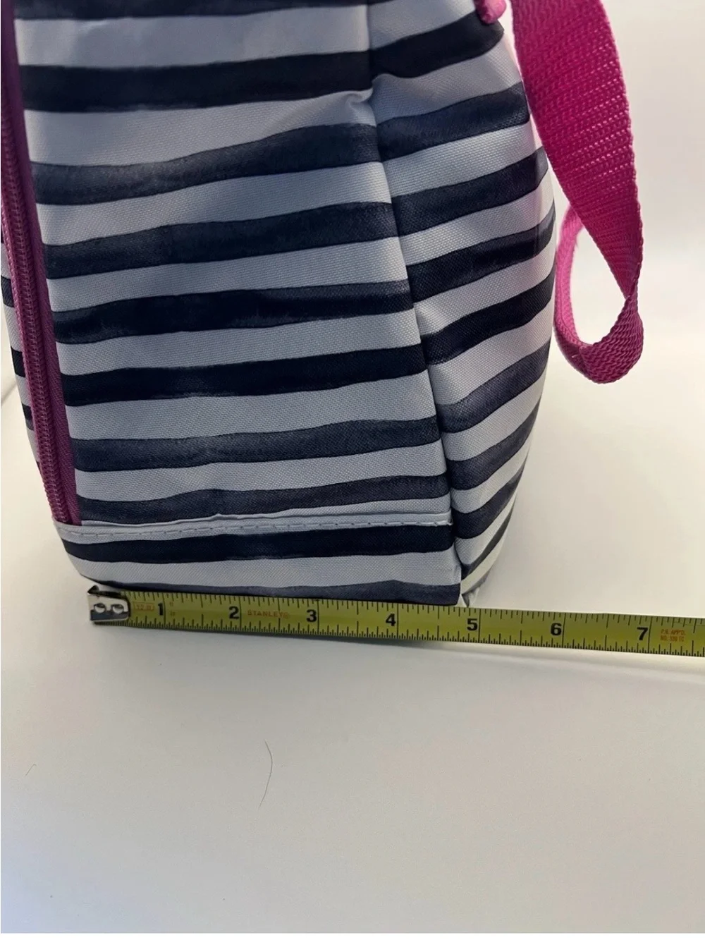 NEW Fit + Fresh Striped Lunch Tote Bag Antimicrobial w/ Snack Container